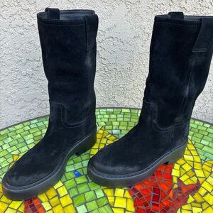 Jeffrey Campbell Wybie black suede boots size 7 lug platform New